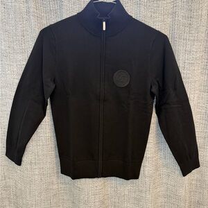 Chanel Black CC Logo Zip-Up Knit Sweater – Size S
